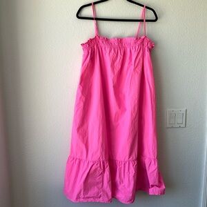 THML Pink Midi Nylon Poplin Dress